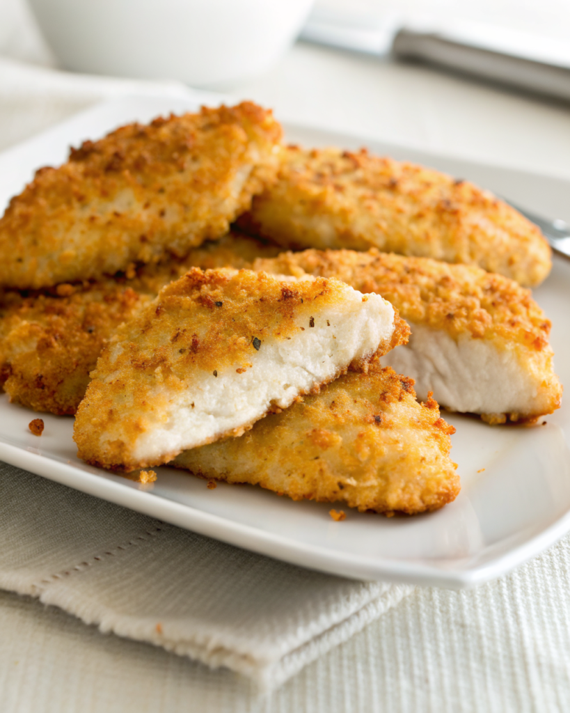 Air Fryer Parmesan Crusted Chicken: Crispy, Juicy! 5 Crispy Air Fryer Parmesan Crusted Chicken served on a plate, garnished with fresh herbs.