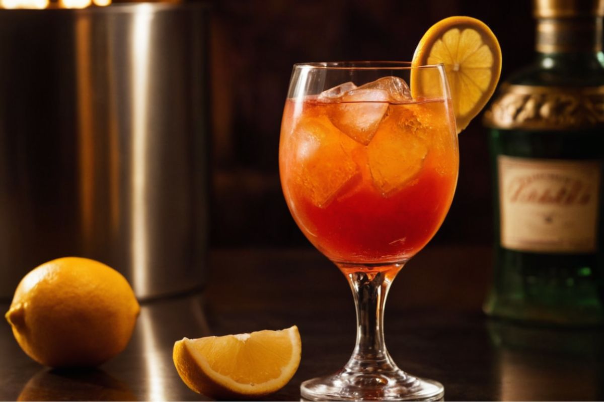 A vibrant bowl of Hunch Punch garnished with fresh fruit slices