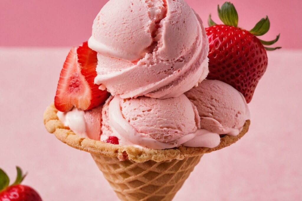 Strawberry shortcake ice cream