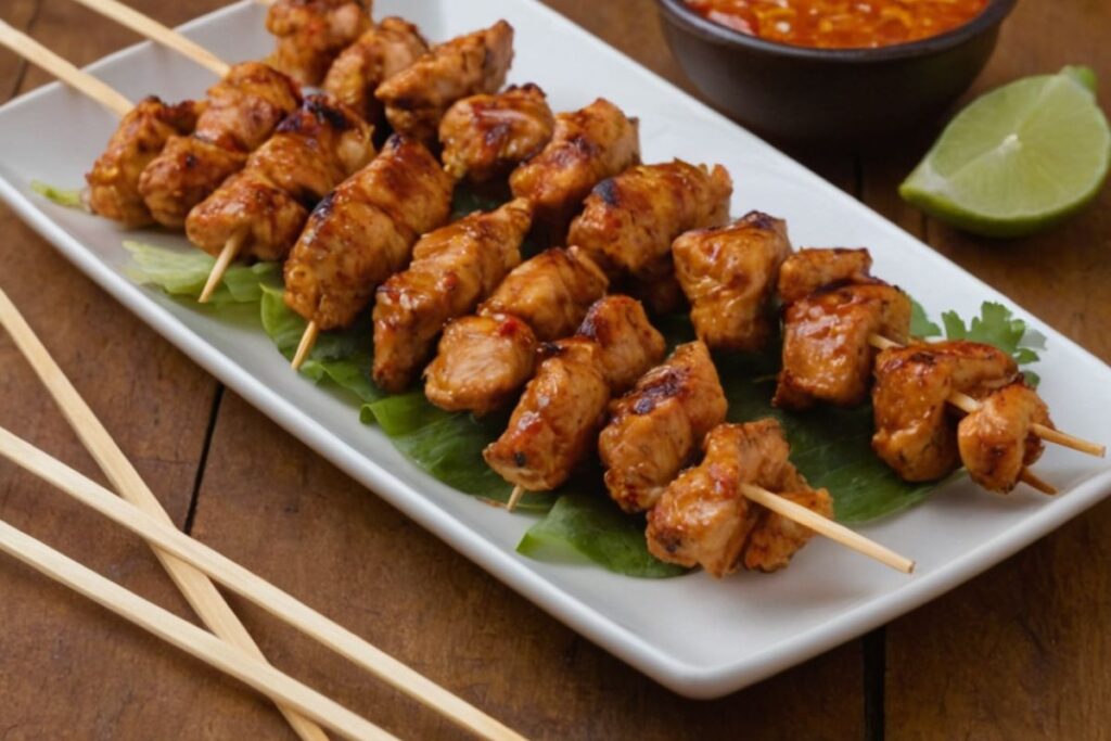 Bang Bang Chicken Skewers