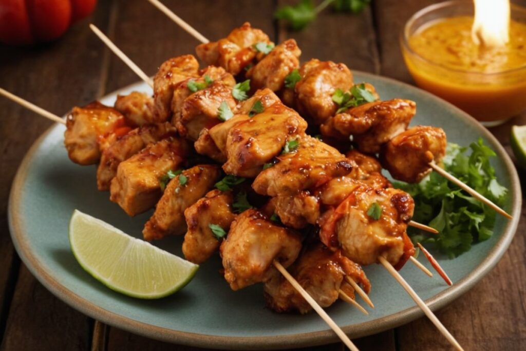 Bang Bang Chicken Skewers