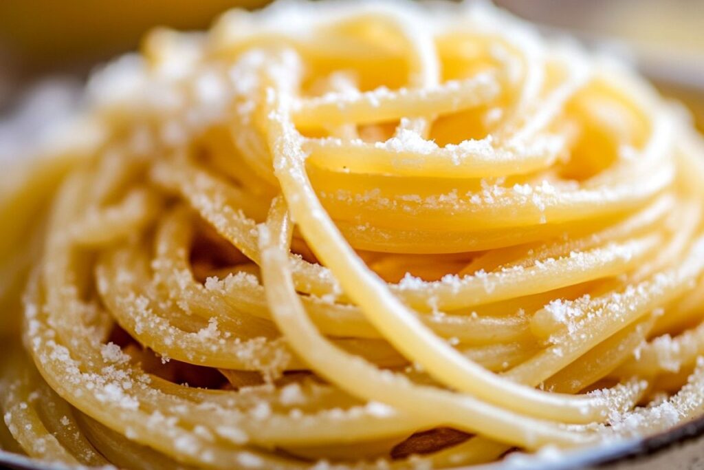 Boiling pasta in a pot until al dente