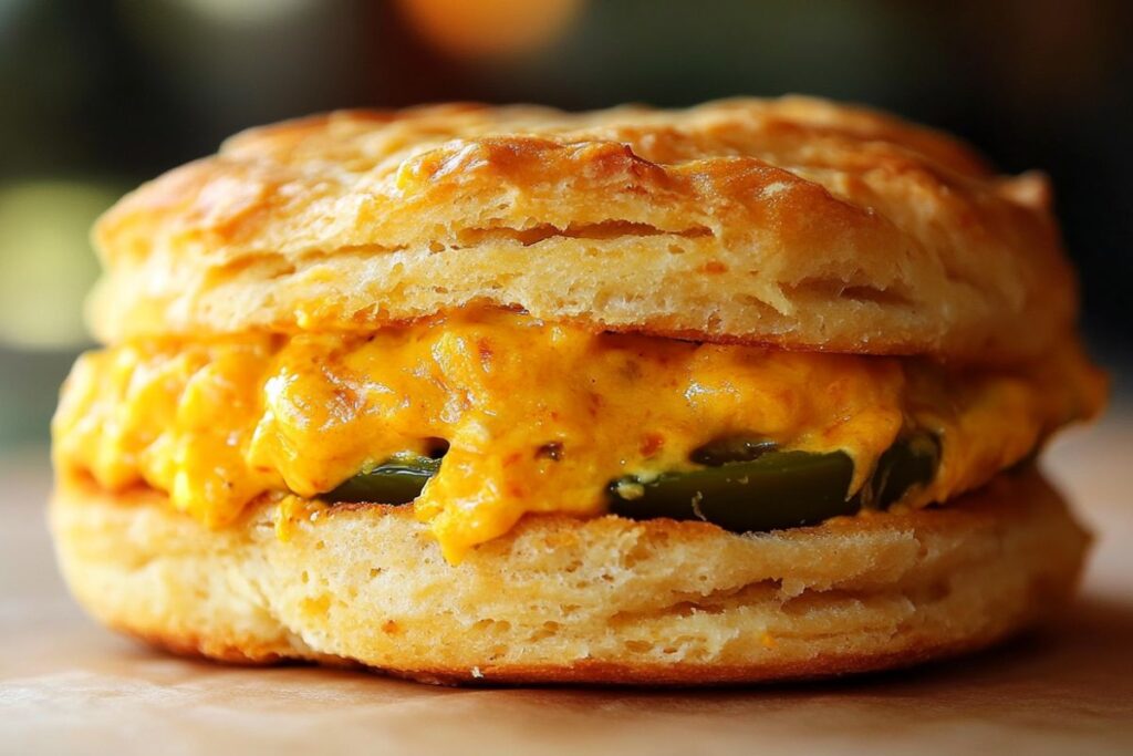 Jalapeño Cheddar Biscuit from Whataburger with spicy jalapeños and melted cheddar cheese