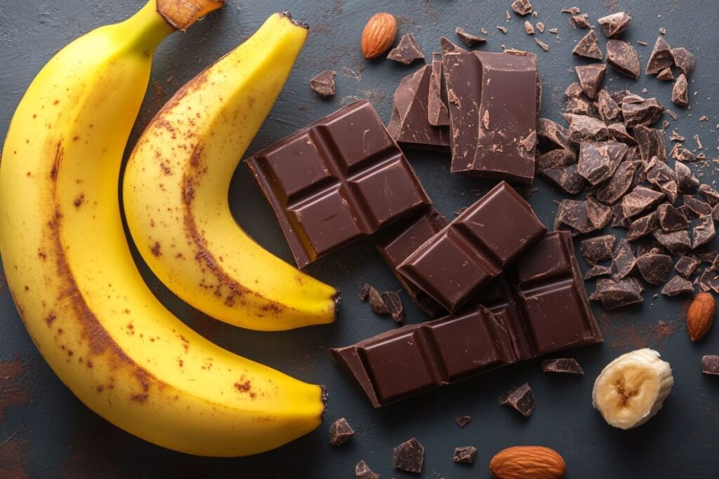 Chocolate-covered banana highlighting health benefits