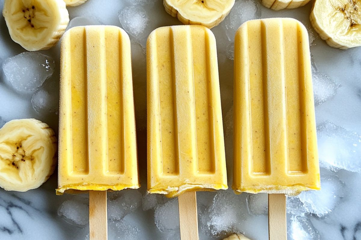 Blue Bell Banana Popsicle ingredients and packaging