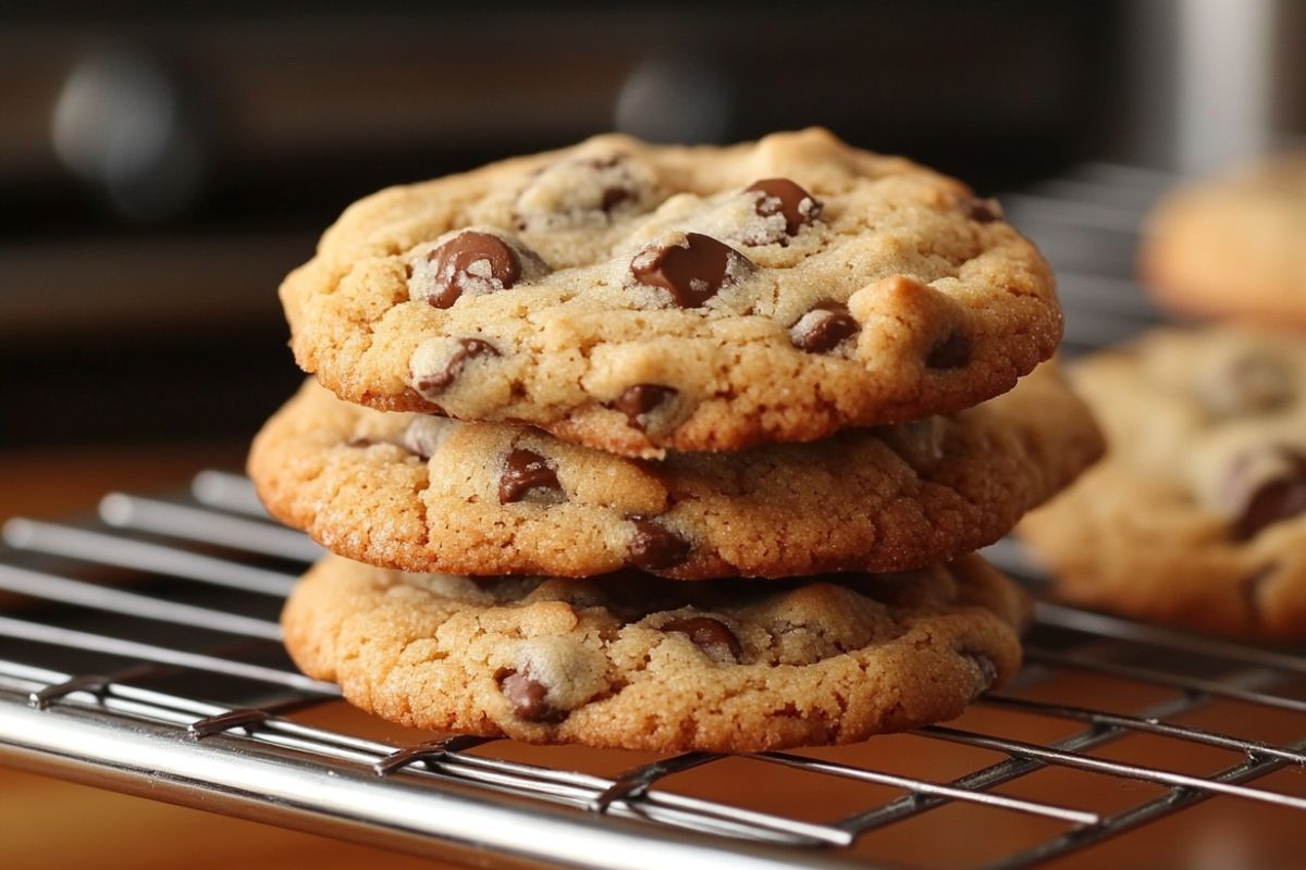 Soft chocolate chip cookies with moist texture