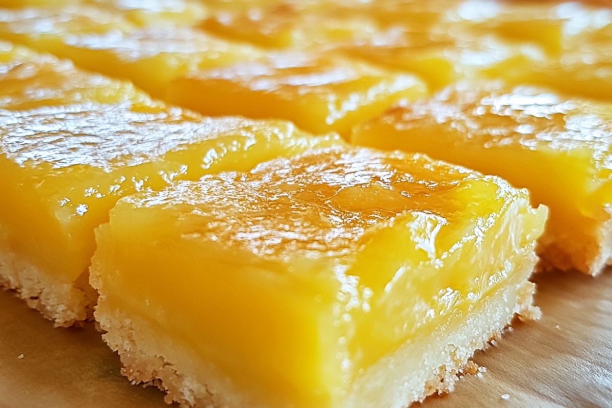 Freshly baked lemon bars with a perfect firm filling