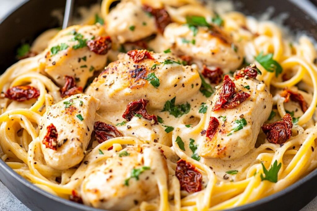 Creamy Marry Me Chicken Pasta with Sun-dried Tomatoes and Garlic