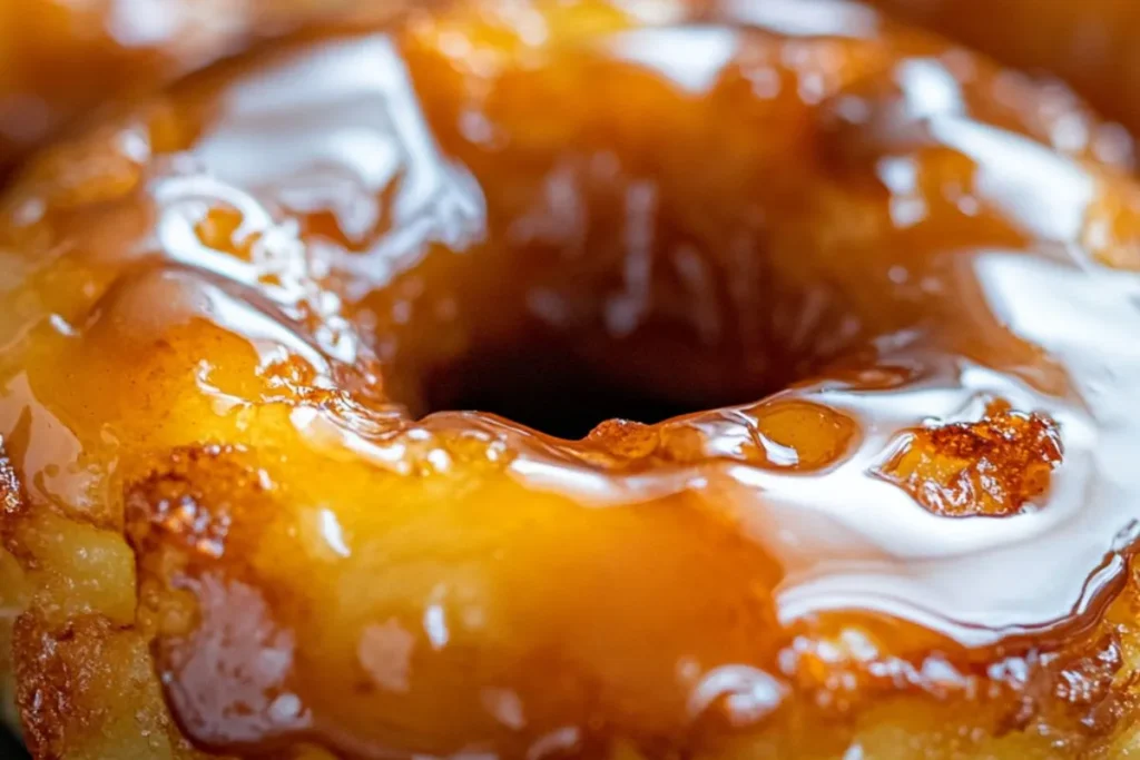 Reheated apple fritter with crispy glaze using an oven method