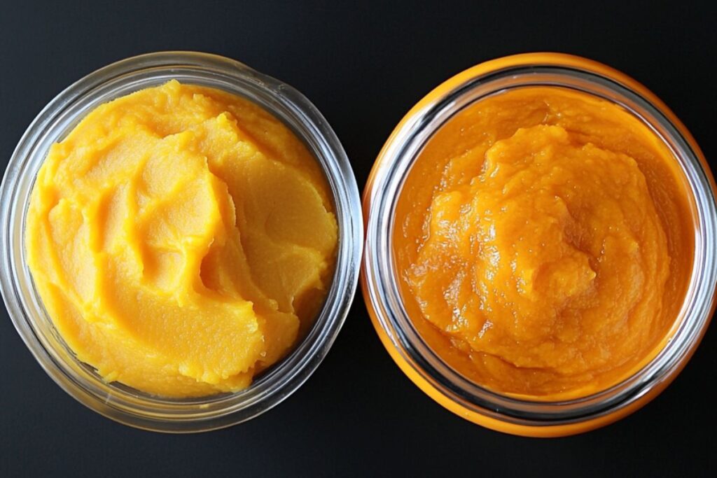 Pumpkin puree and pumpkin pie filling comparison