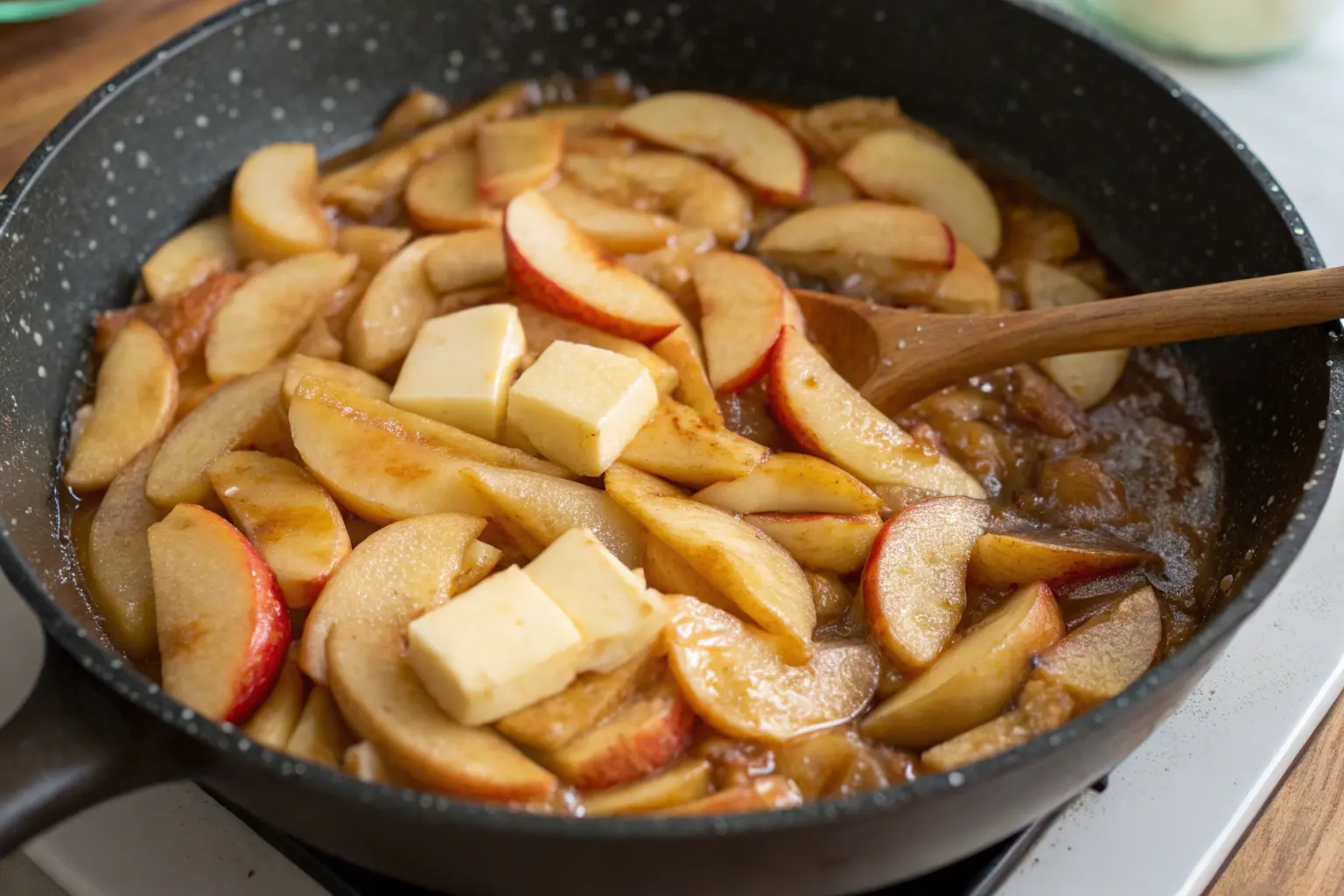 Preparar las manzanas caramelizadas